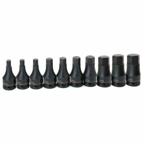 Williams 3/4in. Drive One Piece Impact Hex Bit Drivers, Sizes: 10 - 32 mm, Metric, 10 piece set 38936